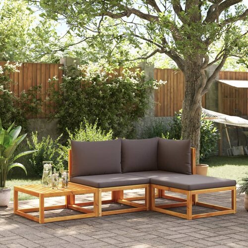 VidaXL 4-dijelni set vrtnih sofa s jastucima masivno bagremovo drvo Slike