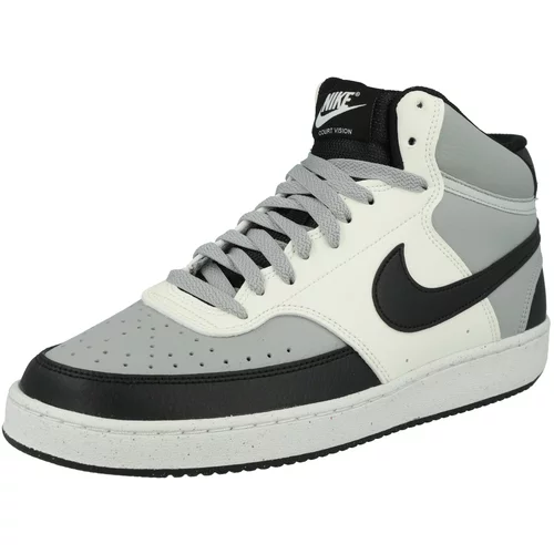 Nike Sportswear Visoke tenisice 'Court Vision Next Nature' srebrno siva / crna / bijela