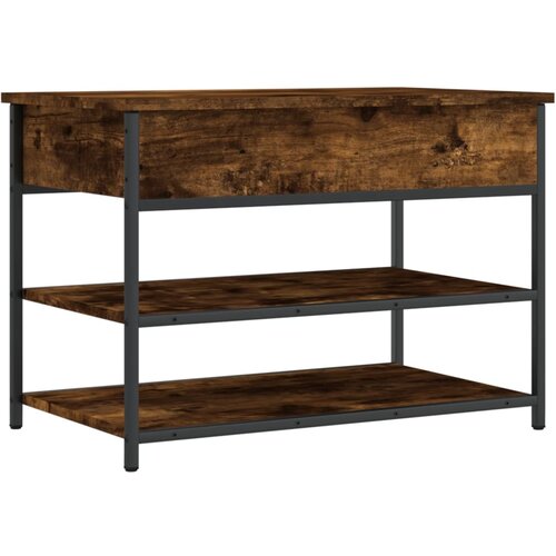  Klupa za cipele boja dimljenog hrasta 70x42,5x50 cm drvena Slike