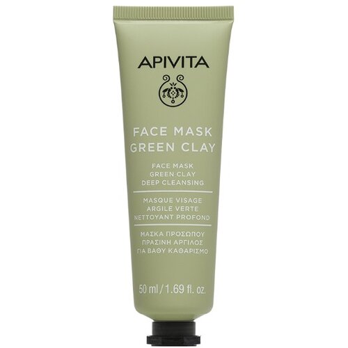 Apivita Face Mask Green Clay globoko čistilna maska za mastno kožo 50 ml Cene