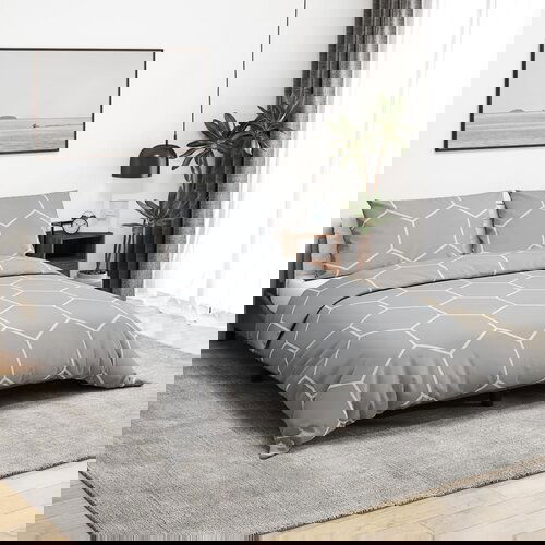 vidaXL Posteljnina siva 260x220 cm bombaž Cene