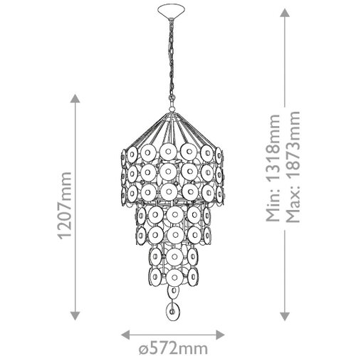 Quintiesse QN-MERIDIAN-9P-DG - Luster na lancu MERIDIAN 9xE14/40W/230V zlatna Slike