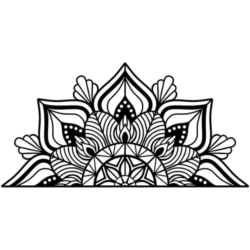 Wallity Zidna dekoracija Mandala-S-1, 118x1.5x59 cm, 1.5 mm, Crna Slike