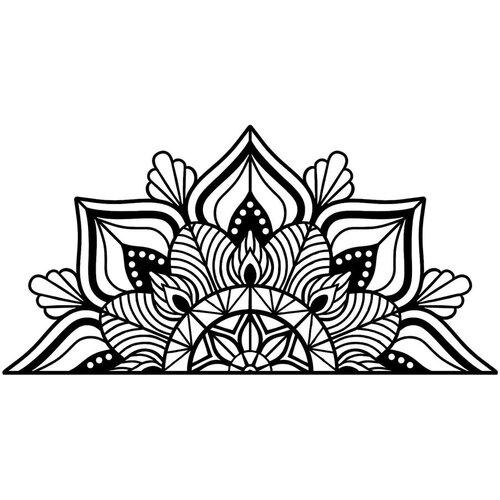 Wallity Zidna dekoracija Mandala-S-1, 118x1,5x59 cm, 1,5 mm, Crna Cene