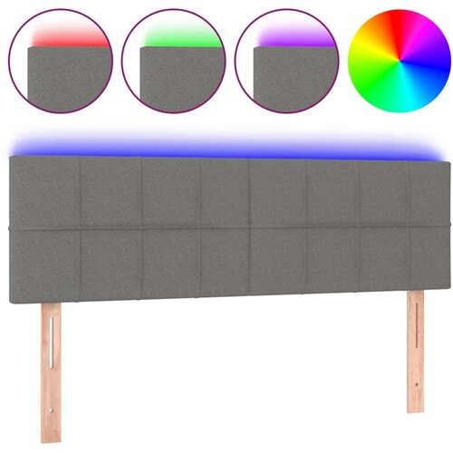 Maison Chic led posteljno vzglavje - vzglavna omarica - nočna omarica temno sivo 144x5x78/88 cm blago, (21710322) Cene