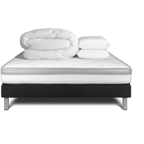 VITALIT Kompletni paket za posteljo - Vzmetnica 140x190 cm + Vzmetni okvir z letvami (v kompletu) + 2 vzglavnika + Prevleka - Vital Relax, (21613672) Cene