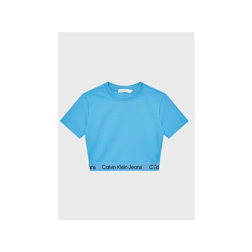 Calvin Klein Jeans Majica Logo Tape IG0IG01948 Modra Regular Fit