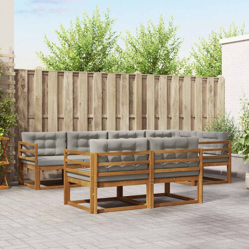  Set vanjskih sofa s jastukom 7 pcs Prirodna i svjetlosiva Cijene