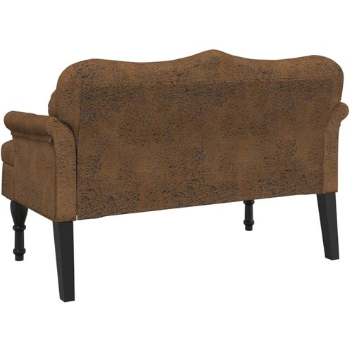  Klupa s jastucima smeđa 120,5x65x75 cm umjetna koža Slike
