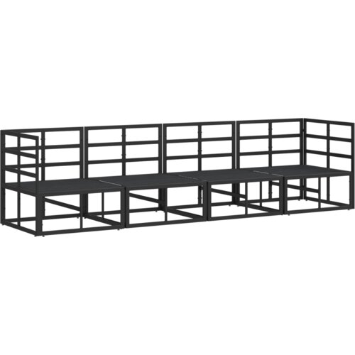 VidaXL Sjedeća garnitura za vrt 4 pcs Crna 283 x 71.5 x 71 cm Aluminij Slike