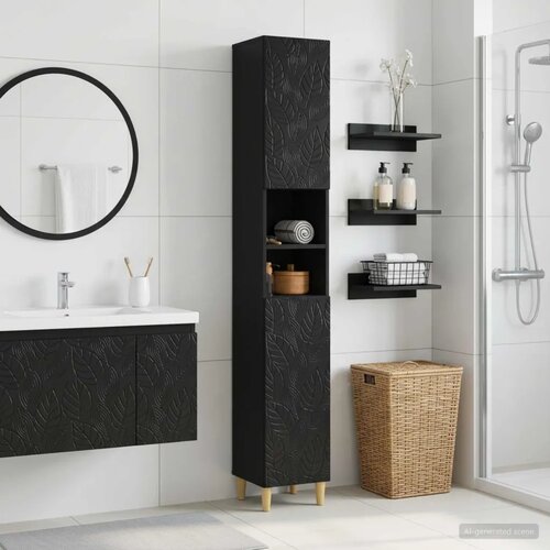  Kupaonski ormar s otvorenom policom DELFT Crna 30 x 31 x 190 cm - Crna Cijene