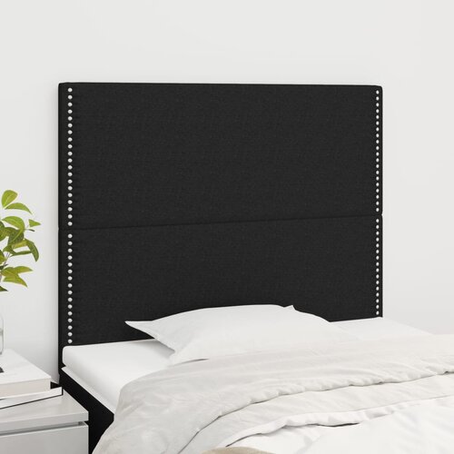 vidaXL Posteljno vzglavje 2 kosa črn 90x5x78/88 cm blago Cene