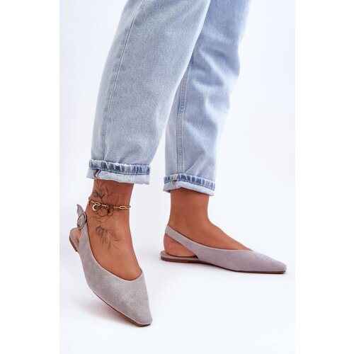 Kesi Women's suede ballerinas gray Kenra Slike