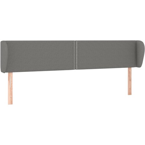 VidaXL Vzglavje z u&amp;scaron;esi temno sivo 203x23x78/88 cm blago, (20736045) Slike