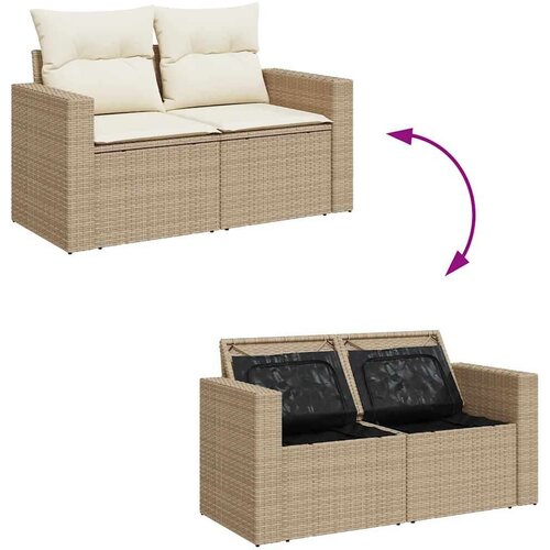 VidaXL 6-dijelni set vrtnih sofa s jastucima bež od poliratana Slike