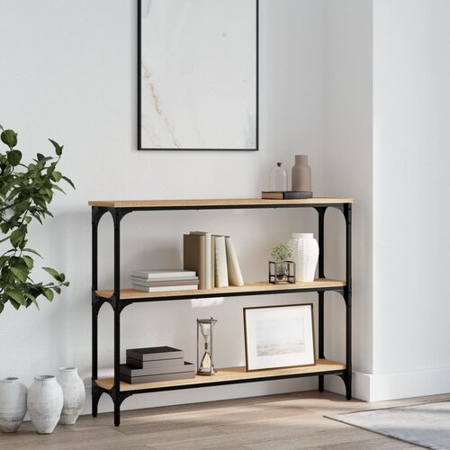  The Living Store Konzolna mizica sonoma hrast 100x22,5x75 cm inženirski les - Konzolna Mizica, (21440848) Slike