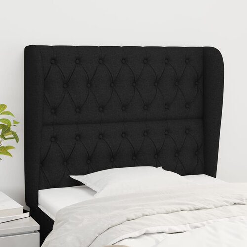  Uzglavlje s u&scaron;ima crno 93x23x118/128 cm od tkanine Cijene