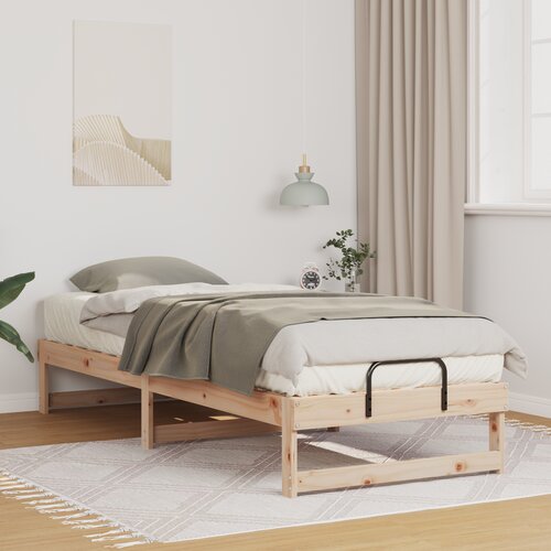 VidaXL Krevetna konstrukcija s ručkama Smeđa 90 x 210 cm Slike