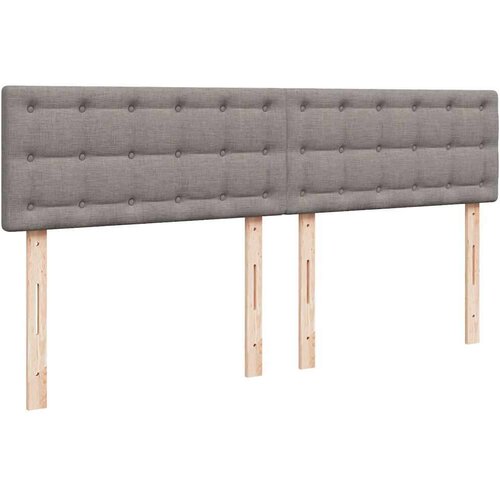 VidaXL otomanski krevet s madracem i LED smeđesivi 160x200cm tkanine Slike