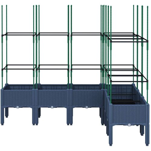  Vrtna sadilica s re&amp;scaron;etkom plava siva 120x120x142,5 cm PP Slike