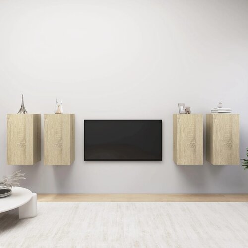The Living Store TV omarice 4 kosi sonoma hrast 30,5x30x60 cm iverna plo&amp;scaron;ča - TV Omarica, (21374719) Slike