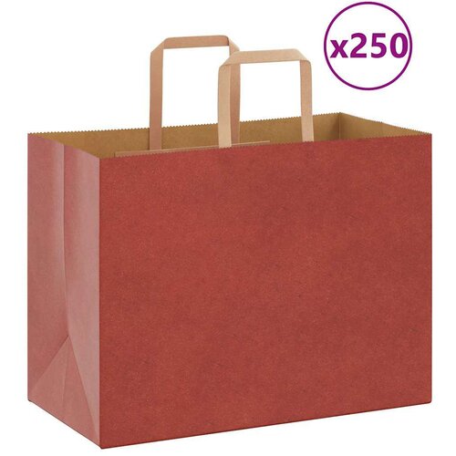  Papirnate vrećice 250 kom s ručkama crvene 32x17x25 cm Cijene