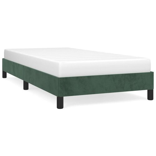 Maison Chic Posteljni okvir - Enojna postelja - Postelja za odrasle brez vzmetnice temno zelen 100x200 cm žamet-J7977, (21772740) Slike