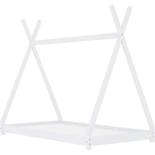 Maison Chic Otroška postelja - Otroški ležaj - Otroški posteljni okvir bel iz trdne borovine 70x140 cm, (21698346) Cene