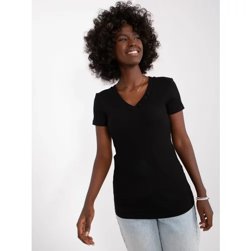 Fashion Hunters Black Women's Short Sleeve Blouse