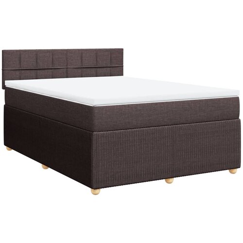 vidaXL Box spring postelja z vzmetnico temno rjava 140x200 cm blago, (21305651) Cene