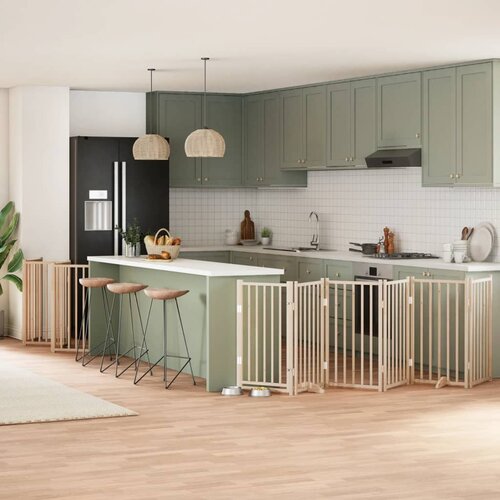 vidaXL Ograda za pse z vrati zložljiva 15 panelov 750 cm topolovina Cene