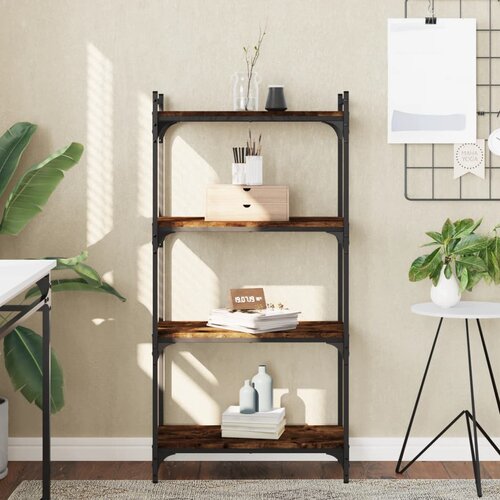  Regal za knjige s 4 razine boja hrasta 60 x 30 x 120 cm drveni Slike
