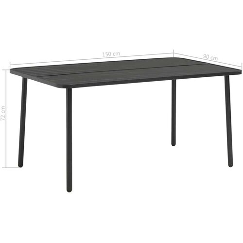  Vrtni stol tamno sivi 150 x 90 x 72 cm čelik - 150 x 90 x 72 cm 1 Slike