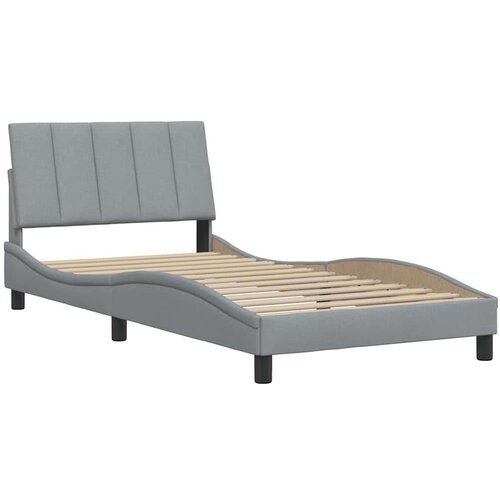 VidaXL Okvir kreveta bez madraca svjetlosivi 100x200 cm od tkanine Slike