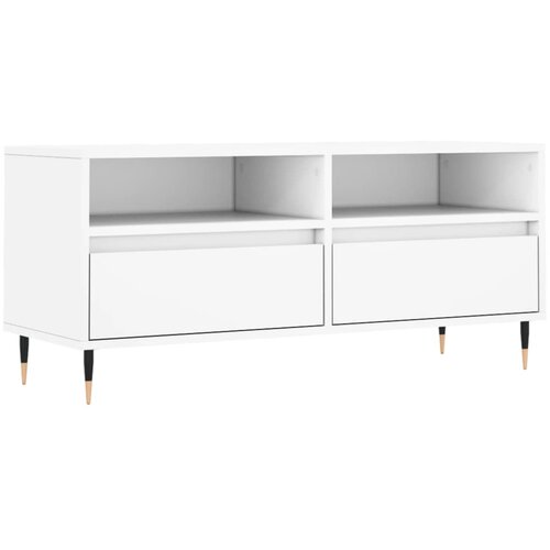Maison Chic TV omarica - TV stojalo - Televizijska omarica bela 100x34,5x44,5 cm inženirski les, (21698964) Cene
