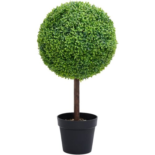 vidaXL Umetni pušpan z loncem okrogel zelene barve 50 cm Cene