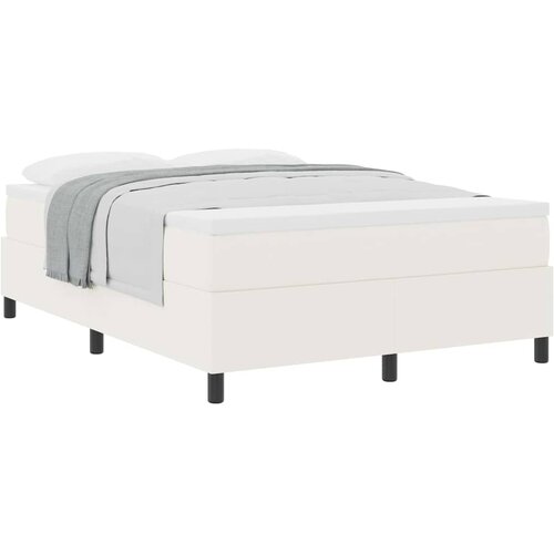  Krevet s opruga kutije Krema i bijela 140 x 190 cm Slike