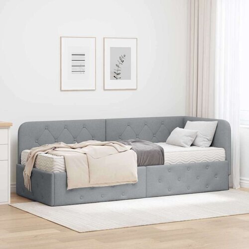 vidaXL kutni okvir kreveta svijetlo siva 80 x 200 cm tkanina Cijene