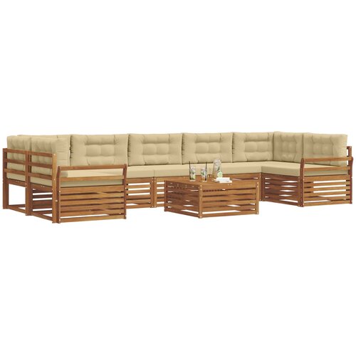  Set vanjskih sofa 8 kom. Prirodna i bež Slike