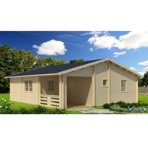 Male kuće Drvena kuća RIGA 797 &times; 897 cm sa &scaron;indrom Cijene