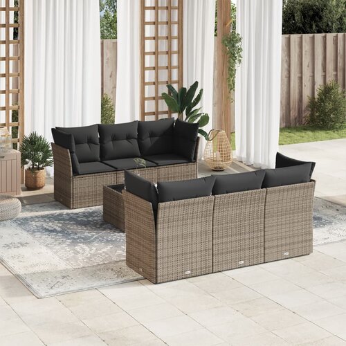 vidaXL 7-dijelni set vrtnih sofa sivi od poliratana Cijene