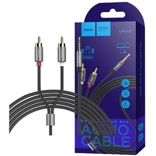 Hoco Audio kabl RCA na 3.5 mm, dužina 1.5 metar - UPA 10 RCA to 3.5mm, Crni Cijene