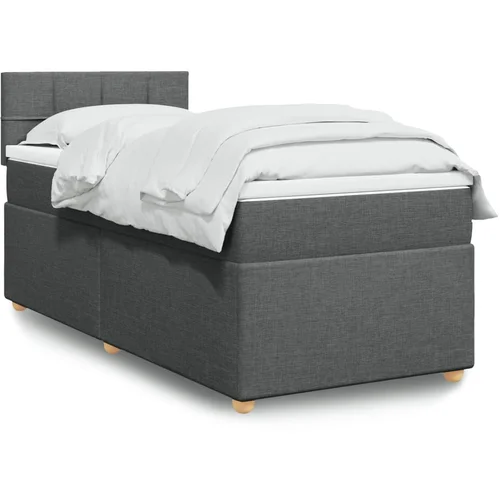 The Living Store Box spring postelja z vzmetnico temno siva 100x200 cm blago - Box Spring Postelja, (21428175)