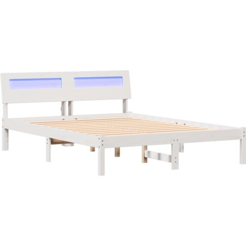 VidaXL krevetna konstrukcija bijelo 140 x 190 cm čvrsta borova drva Slike