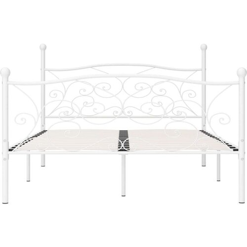 VidaXL Okvir za krevet s podnicama bijeli metalni 160 x 200 cm Slike