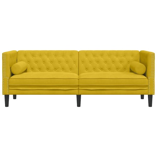 Trosjed Chesterfield s jastučićima žuti bar&amp;scaron;unasti Slike