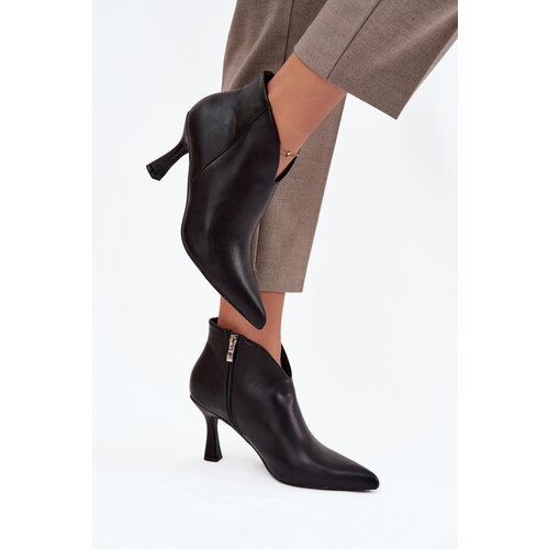 Boto Patent Low Women&amp;#039;s Boots on Heel Black Jolivra Slike