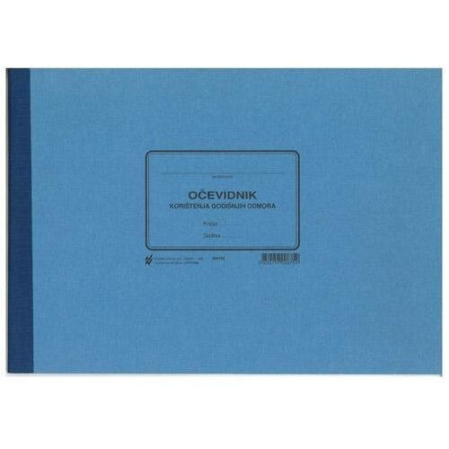 NARODNE NOVINE-UT V-4-65 OČEVIDNIK KORI&amp;Scaron;TENJA GODI&amp;Scaron;NJEG ODMORA; Knjiga 60 stranica, 29,7 x 21 cm Slike