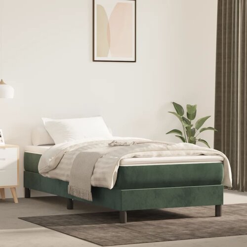 The Living Store Box spring postelja z vzmetnico temno zelena 80x200 cm žamet - Box Spring Postelja, (21490481) Slike