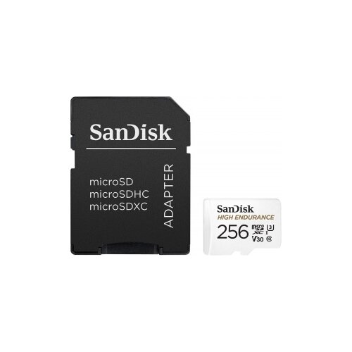 Sandisk SDXC MICRO 256GB HIGH ENDURANCE VIDEO, 100/40MB/s, UHS-I, U3, C10, V30, adapter Slike